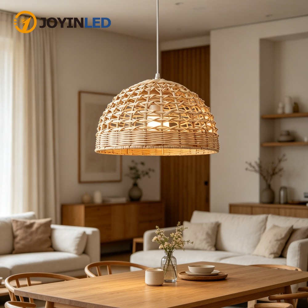 Wicker Pendant Shade - Luminária Pendente de Vime Estilo Japonês