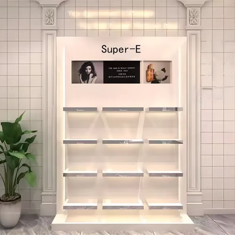Interior Design Nail Salon - Expositor de Maquiagem para Loja de