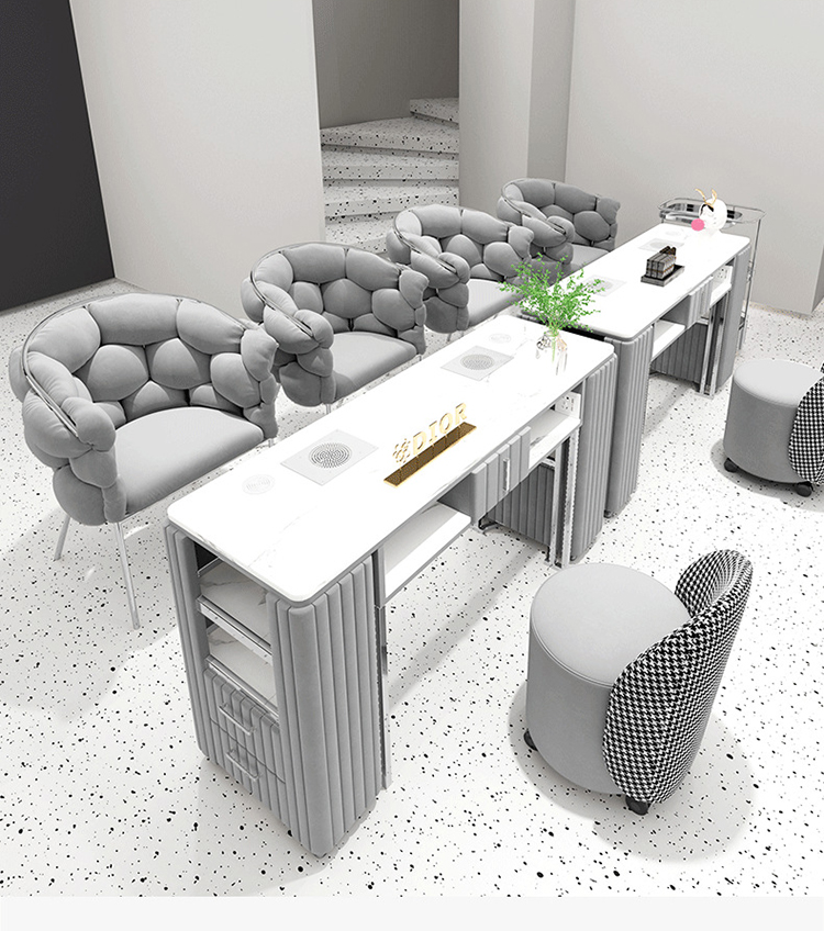 Interior Design Nail Salon - Conjunto de Mesa e Cadeira para