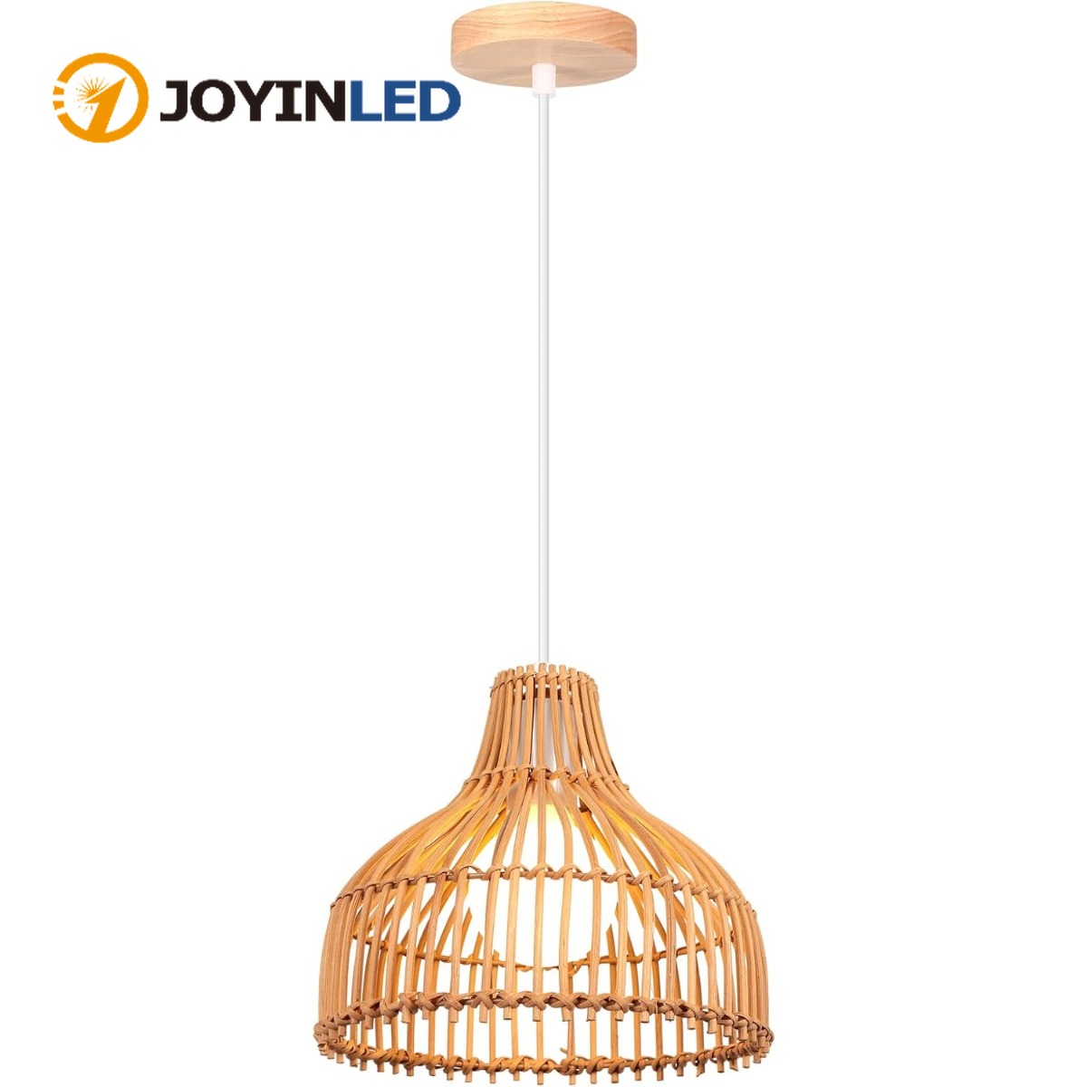 Wicker Pendant Shade - Rattan tecido luminária estilo boho bambu