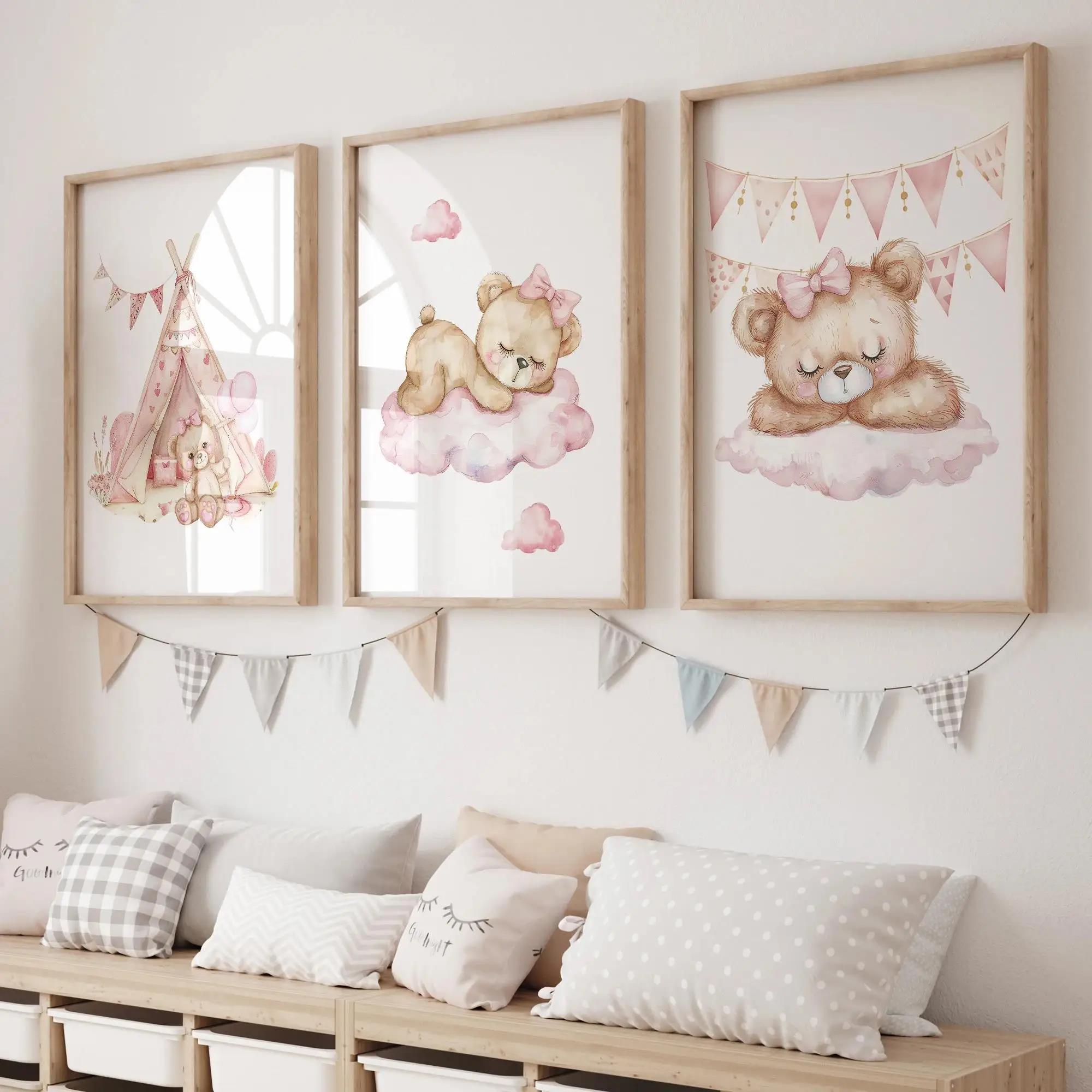 Interior Design Room - Rosa sonho urso carrossel tenda balanço