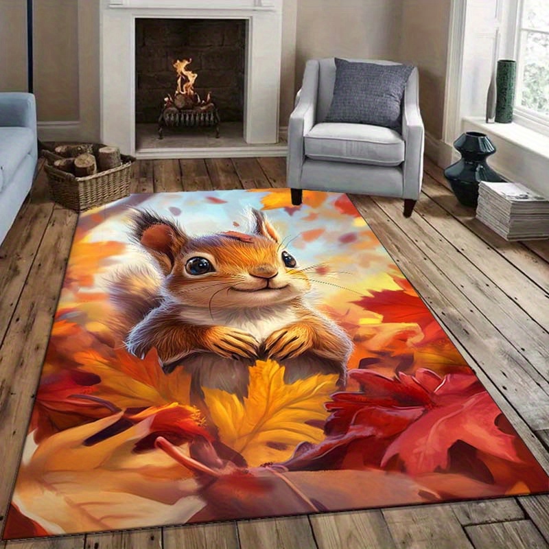 Interior Design Living Room Ideas - Tapete de esquilo de outono para