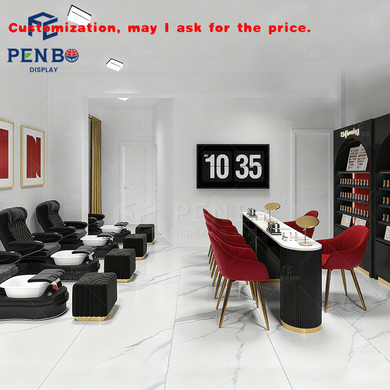Interior Design Nail Salon - Fornecimento de fábrica vitrine de salão