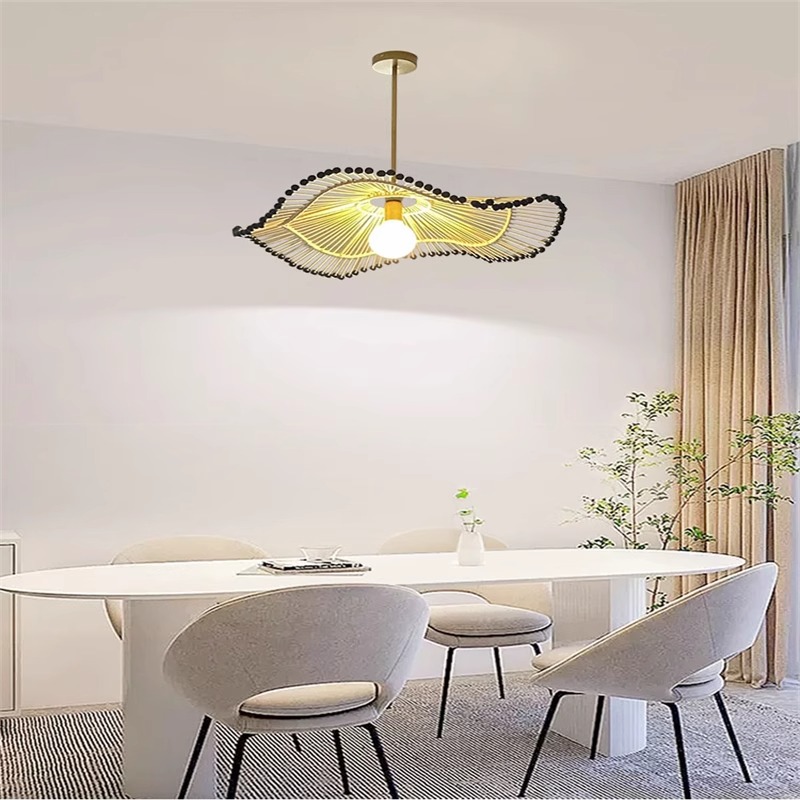 Wicker Pendant Shade - Lustre de sombra de rattan feito