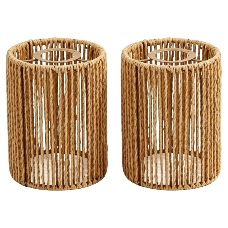 Wicker Pendant Shade - T19C Pacote com 2 abajures de