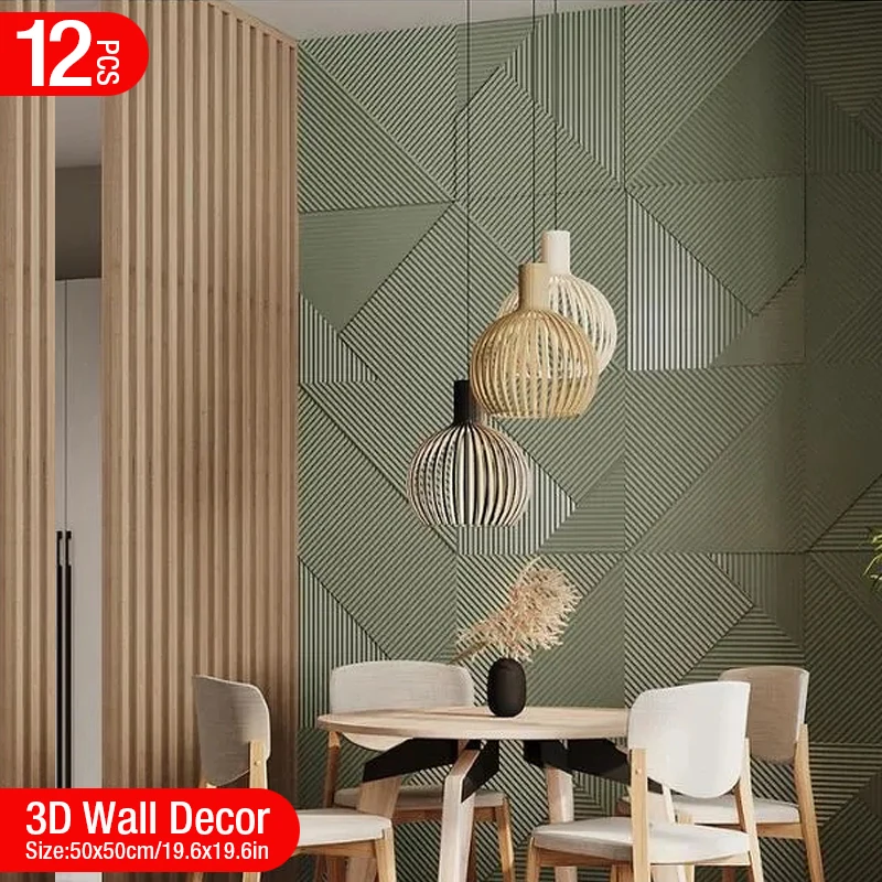 12pçs 50cm decoração de parede - Wall Panel 3D Texture avaliação e preço