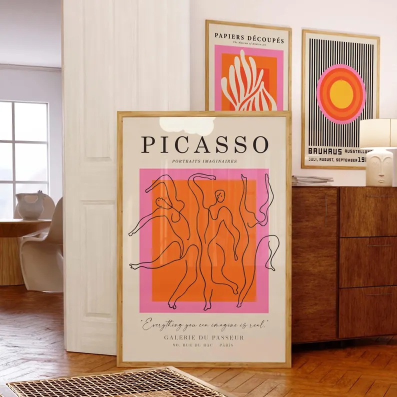 3 peças de arte moderna laranj - Interior Design Room avaliação e preço