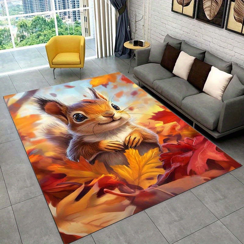 Tapete de esquilo de outono pa - Interior Design Living Room Ideas avaliação e preço