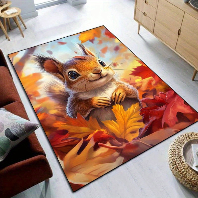 Tapete de esquilo de outono pa - Interior Design Living Room Ideas avaliação e preço