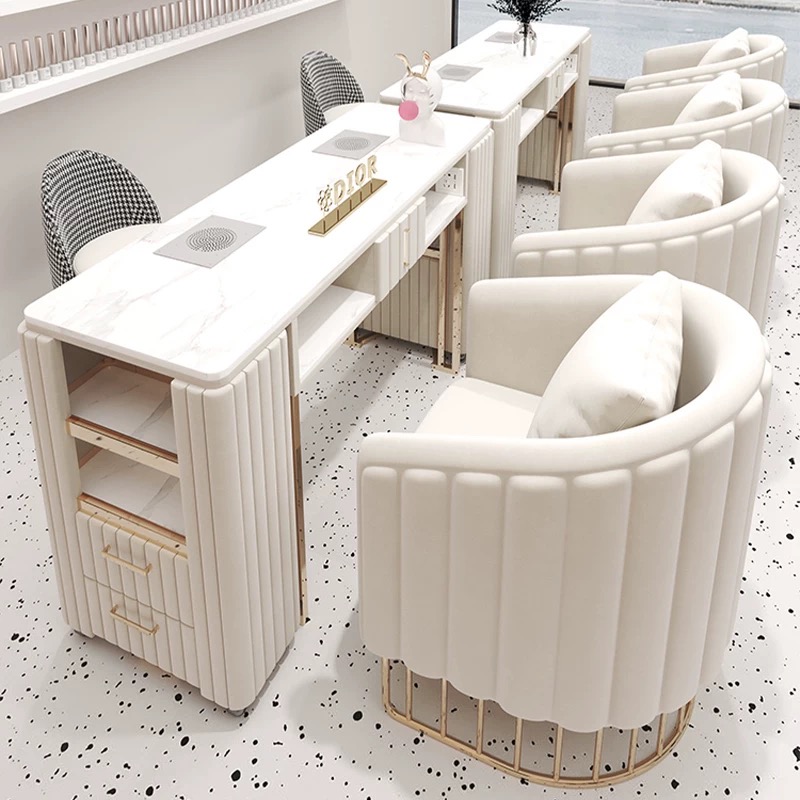 Luxo moderno bege móveis da ar - Interior Design Nail Salon avaliação e preço