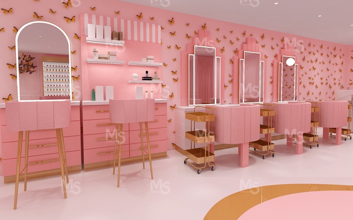 MS-DISPLAY Mobiliário de Salão - Interior Design Nail Salon avaliação e preço